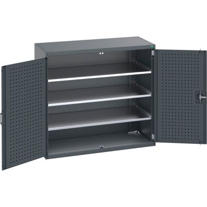 40022048.77V CUPBOARD 3 SHELVES 75KG UDL DRAWER SHELF DARK GREY