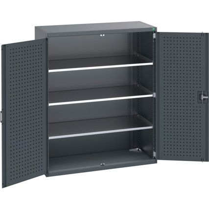 40022050.77V CUPBOARD 3 SHELVES 75KG UDL DRAWER SHELF DARK GREY