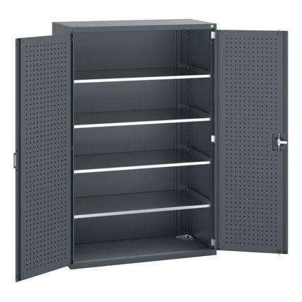 40022053.77V CUPBOARD 4 SHELVES 75KG UDL DRAWER SHELF DARK GREY