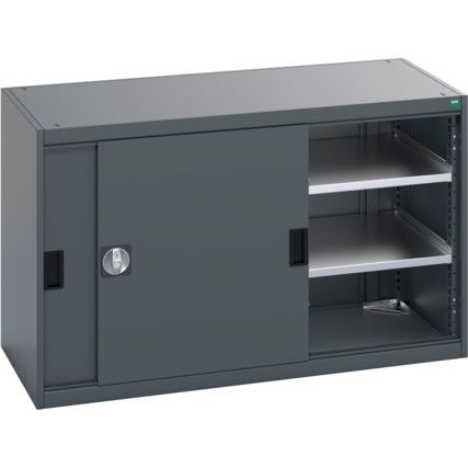 40022061.77V SLIDING DOOR SHELF CUPBOARD 75KG UDL SHELF DARK GREY