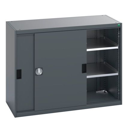 40022062.77V SLIDING DOOR SHELF CUPBOARD 75KG UDL SHELF DARK GREY