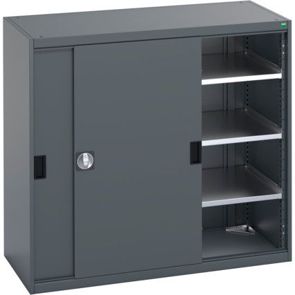 40022063.77V SLIDING DOOR SHELF CUPBOARD 75KG UDL SHELF DARK GREY