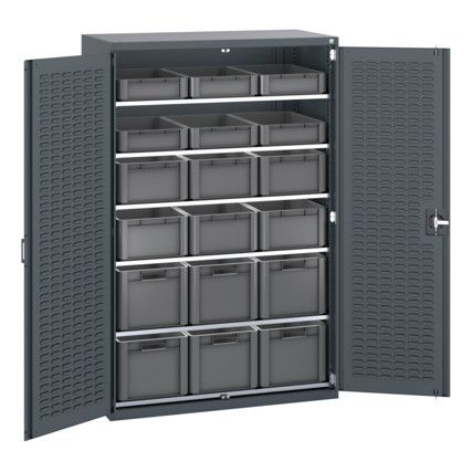 40022066.77V SHELF CUPBOARD BINS 75KG UDL PER SHELF DARK GREY