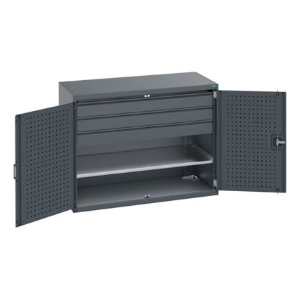 40022085.77V SHELF CUPBOARD DRAWERS  75KG UDL PER DRAWER DARK GREY