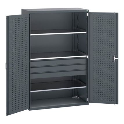 40022087.77V SHELF CUPBOARD DRAWERS  75KG UDL PER DRAWER DARK GREY