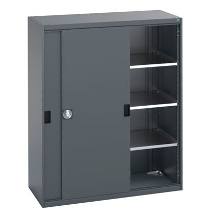 40022094.77V SLIDING DOOR SHELF CUPBOARD 75KG UDL SHELF DARK GREY