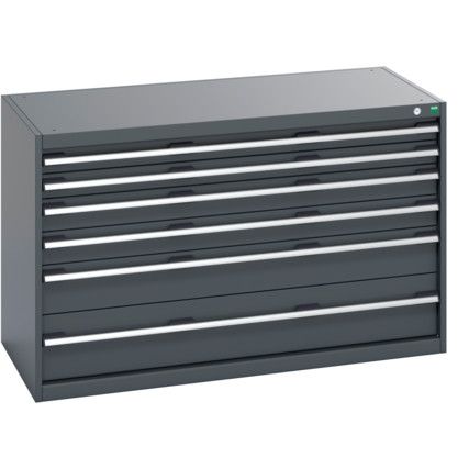 40022109.77V CABINET 6 DRAWERS 75KG UDL PER DRAWER SHELF DARK GREY