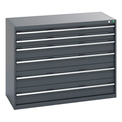 40022123.77V CABINET 6 DRAWERS 75KG UDL PER DRAWER SHELF DARK GREY