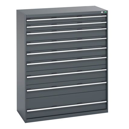 40022133.77V CABINET 9 DRAWERS 75KG UDL PER DRAWER SHELF DARK GREY