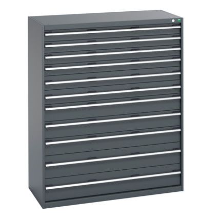 40022135.77V CABINET 11 DRAWERS 75KG UDL DRAWER SHELF DARK GREY