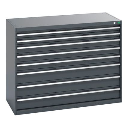 40022153.77V CABINET 8 DRAWERS 75KG UDL PER DRAWER SHELF DARK GREY