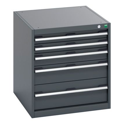 40027007.77V CABINET 5 DRAWERS 75KG UDL PER DRAWER SHELF DARK GREY