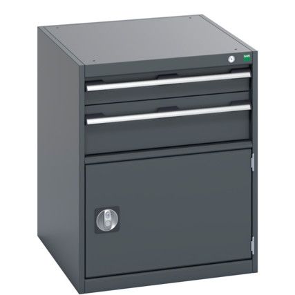 40027011.77V CABINET 2 DRAWERS DOOR 75KG UDL PER DRAWER DARK GREY