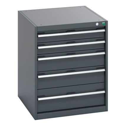 40027015.77V CABINET 5 DRAWERS 75KG UDL PER DRAWER SHELF DARK GREY