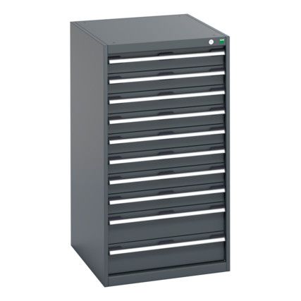 40027043.77V CABINET 10 DRAWERS 75KG UDL DRAWER SHELF DARK GREY