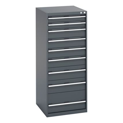 40027045.77V CABINET 9 DRAWERS 75KG UDL PER DRAWER SHELF DARK GREY