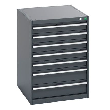 40027090.77V CABINET 7 DRAWERS 75KG UDL PER DRAWER SHELF DARK GREY