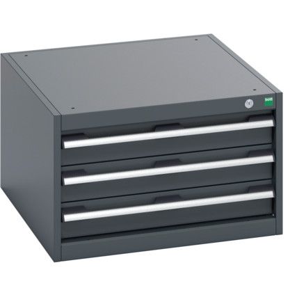 40027096.77V CABINET 3 DRAWERS 75KG UDL PER DRAWER SHELF DARK GREY