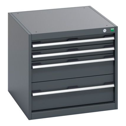 40027100.77V CABINET 4 DRAWERS 75KG UDL PER DRAWER SHELF DARK GREY