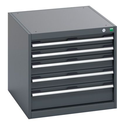 40027102.77V CABINET 5 DRAWERS 75KG UDL PER DRAWER SHELF DARK GREY