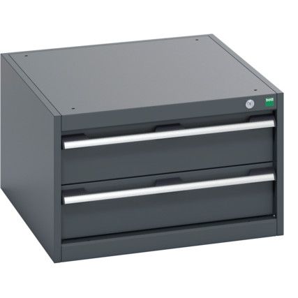 40027108.77V CABINET 2 DRAWERS 75KG UDL PER DRAWER SHELF DARK GREY