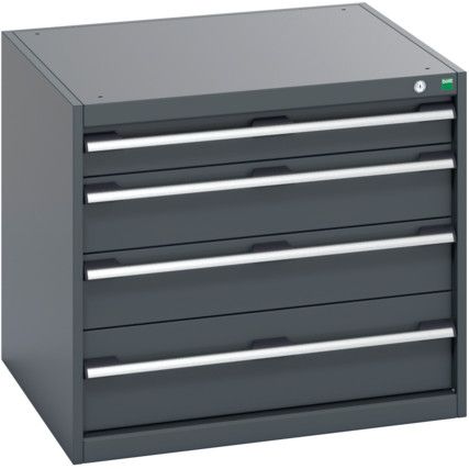 40028003.77V CABINET 4 DRAWERS 75KG UDL PER DRAWER SHELF DARK GREY