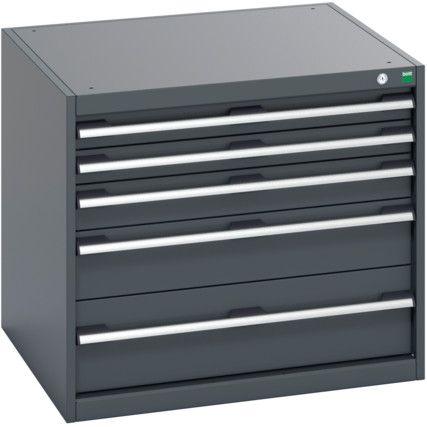 40028005.77V CABINET 5 DRAWERS 75KG UDL PER DRAWER SHELF DARK GREY