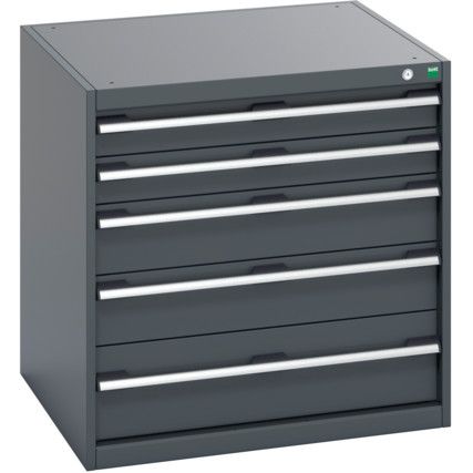 40028011.77V CABINET 5 DRAWERS 75KG UDL PER DRAWER SHELF DARK GREY