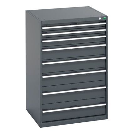 40028033.77V CABINET 8 DRAWERS 75KG UDL PER DRAWER SHELF DARK GREY