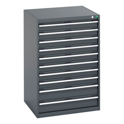 40028037.77V CABINET 10 DRAWERS 75KG UDL DRAWER SHELF DARK GREY