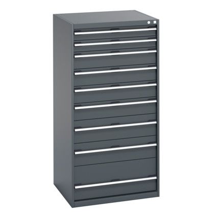 40028039.77V CABINET 9 DRAWERS 75KG UDL PER DRAWER SHELF DARK GREY