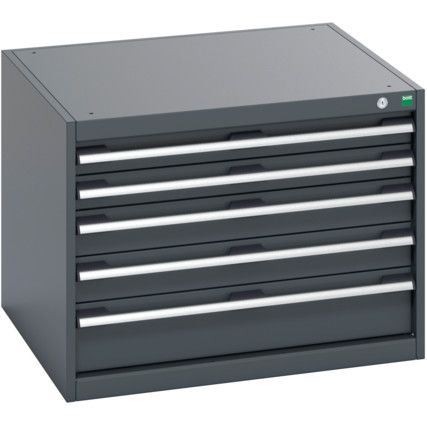 40028093.77V CABINET 5 DRAWERS 75KG UDL PER DRAWER SHELF DARK GREY