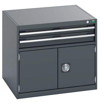 40028095.77V CABINET 2 DRAWERS DOOR 75KG UDL PER DRAWER DARK GREY