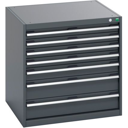 40028100.77V CABINET 7 DRAWERS 75KG UDL PER DRAWER SHELF DARK GREY