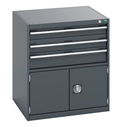 40028104.77V CABINET 3 DRAWER DOOR 75KG UDL PER DRAWER DARK GREY