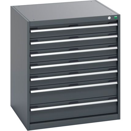 40028108.77V CABINET 7 DRAWERS 75KG UDL PER DRAWER SHELF DARK GREY