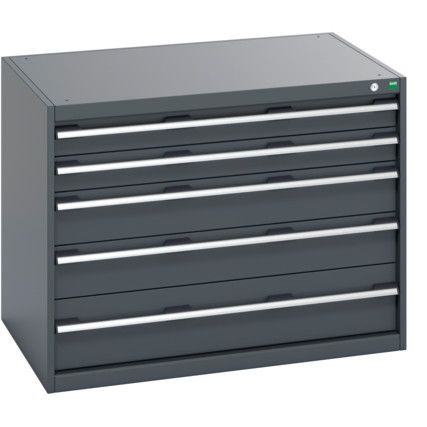 40029009.77V CABINET 5 DRAWERS 75KG UDL PER DRAWER SHELF DARK GREY