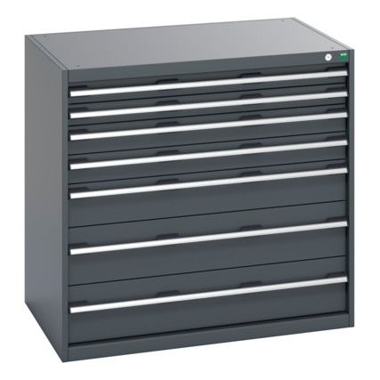 40029021.77V CABINET 7 DRAWERS 75KG UDL PER DRAWER SHELF DARK GREY