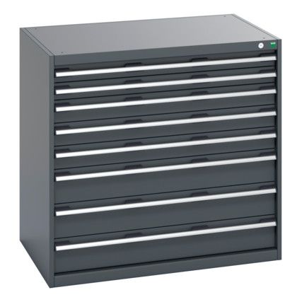 40029025.77V CABINET 8 DRAWERS 75KG UDL PER DRAWER SHELF DARK GREY