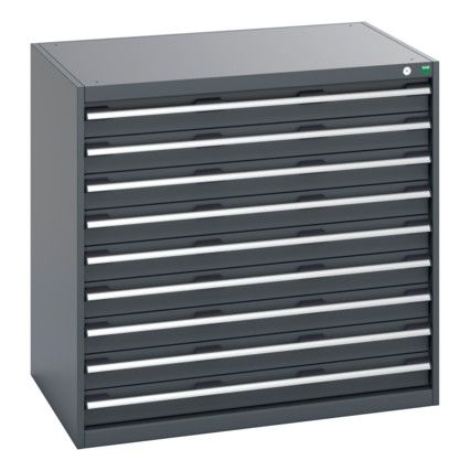 40029027.77V CABINET 9 DRAWERS 75KG UDL PER DRAWER SHELF DARK GREY