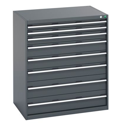 40029031.77V CABINET 8 DRAWERS 75KG UDL PER DRAWER SHELF DARK GREY