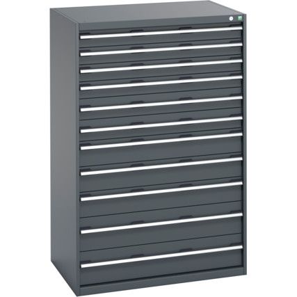 40029037.77V CABINET 11 DRAWERS 75KG UDL DRAWER SHELF DARK GREY