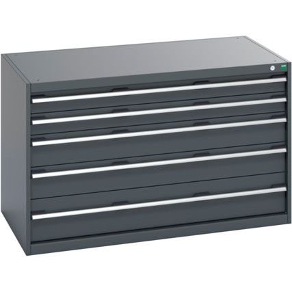 40030007.77V CABINET 5 DRAWERS 75KG UDL PER DRAWER SHELF DARK GREY