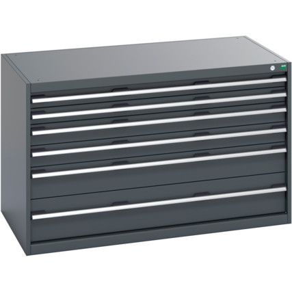 40030071.77V CABINET 6 DRAWERS 75KG UDL PER DRAWER SHELF DARK GREY