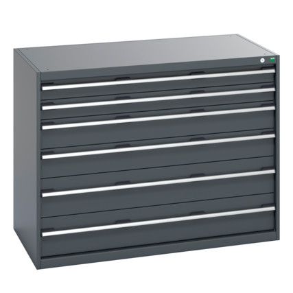 40030093.77V CABINET 6 DRAWERS 75KG UDL PER DRAWER SHELF DARK GREY