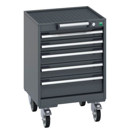 40402011.77V MOBILE CABINET 5 DRAWERS & TRAY MAT DARK GREY