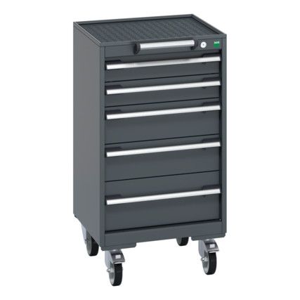 40402019.77V MOBILE CABINET 5 DRAWERS & TRAY MAT DARK GREY