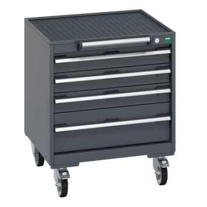 40402023.77V MOBILE CABINET 4 DRAWERS & TRAY MAT DARK GREY