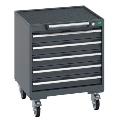 40402027.77V MOBILE CABINET 5 DRAWERS & TRAY MAT DARK GREY