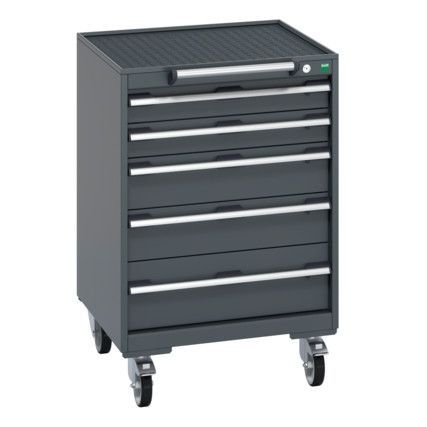 40402033.77V MOBILE CABINET 5 DRAWERS & TRAY MAT DARK GREY